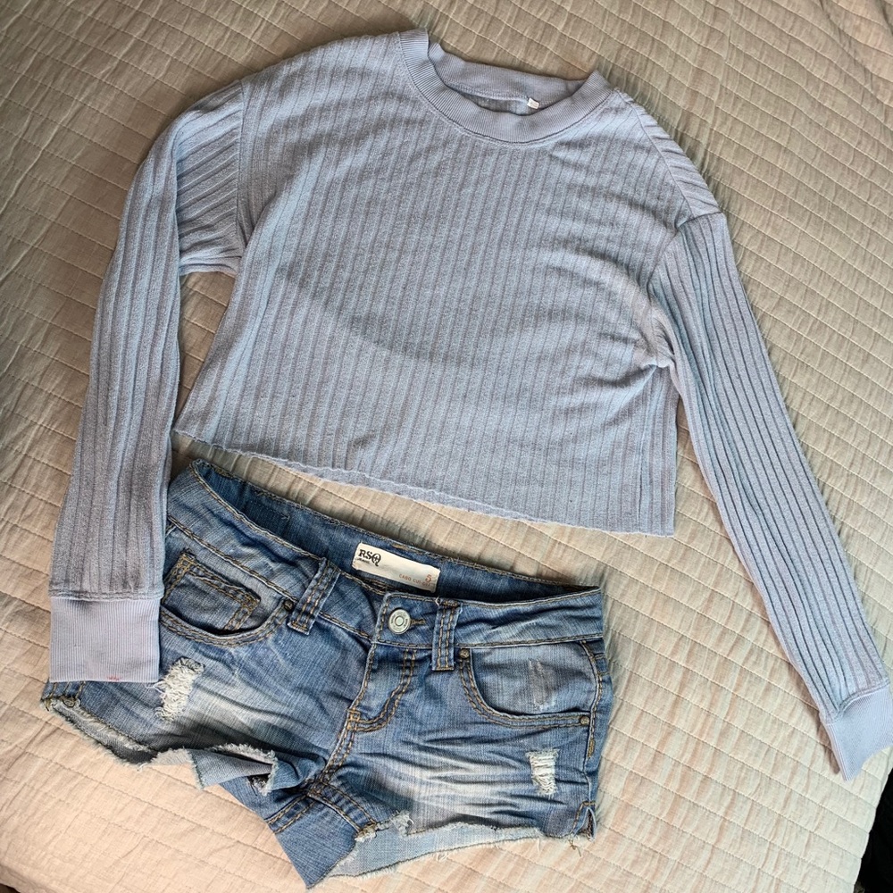 RSQ Cut off shorts/ ME to We sweater